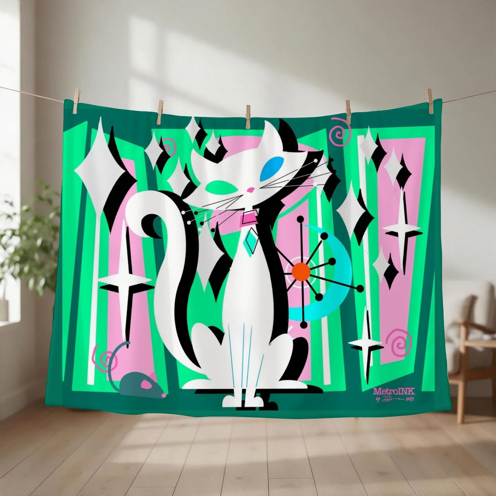 Atomic Sasha Throw Blanket Designers manga Luxury Decorative Sofas Blankets