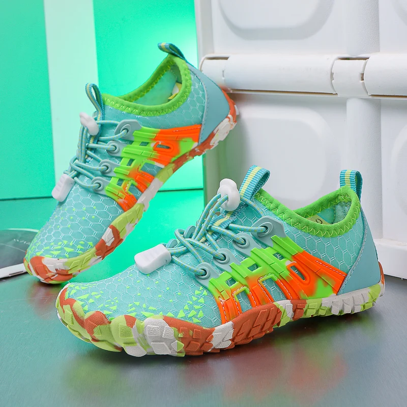 KID Summer Aqua Shoes Parent-Child Vacation Beach Swim Shoes Student Quick Drying Water Sports Shoes Indoor Fitness Shoe 26-35#