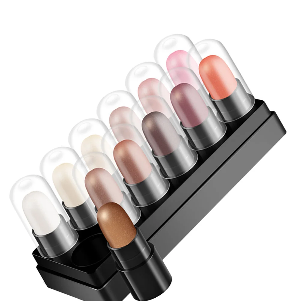 12 stuks waterdichte oogschaduwstick set crème oogmake-up potlood veegvast zweetbestendig liggende zijderups pen make-up
