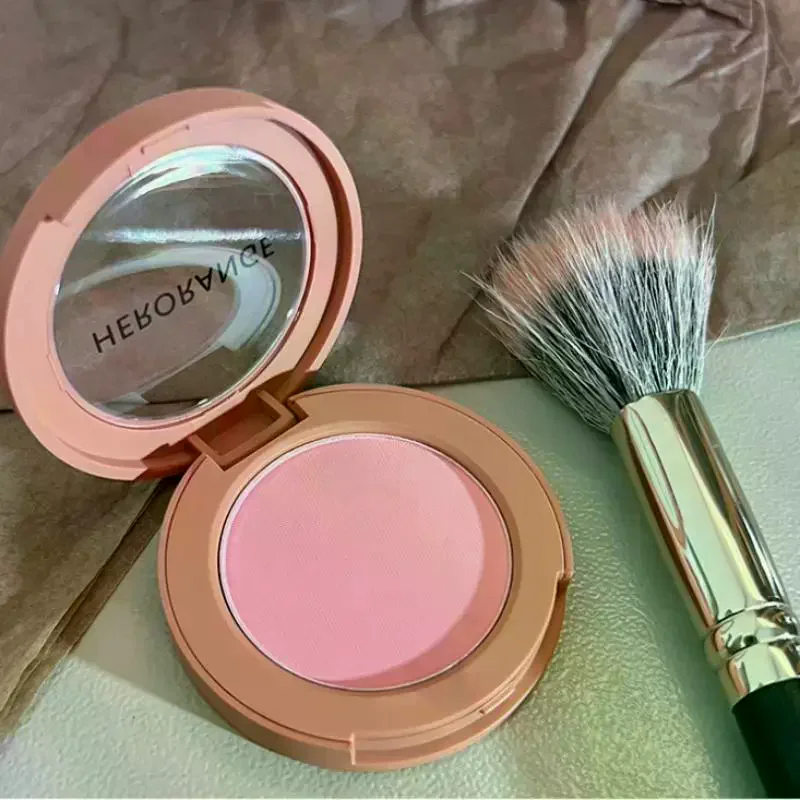 HERORANGE Langdurig waterdicht monochroom poederpalet Perzikoranje Mist Zachte matte natuurlijke blos