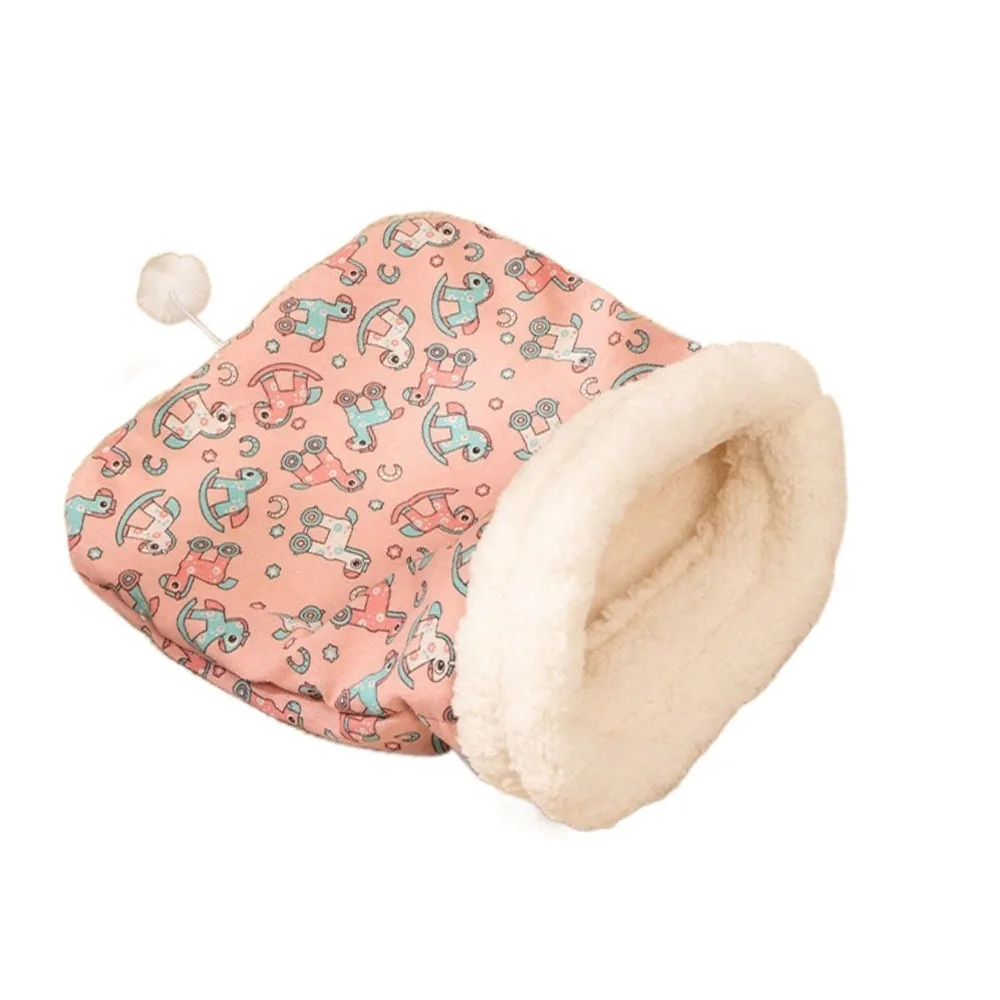 

Pet Supplies Cat Sleeping Bag Cartoon Pocket Type Kitten Quilt Bed Semi-Closed Comfortable Winter Cat Bed for Cats Dogs