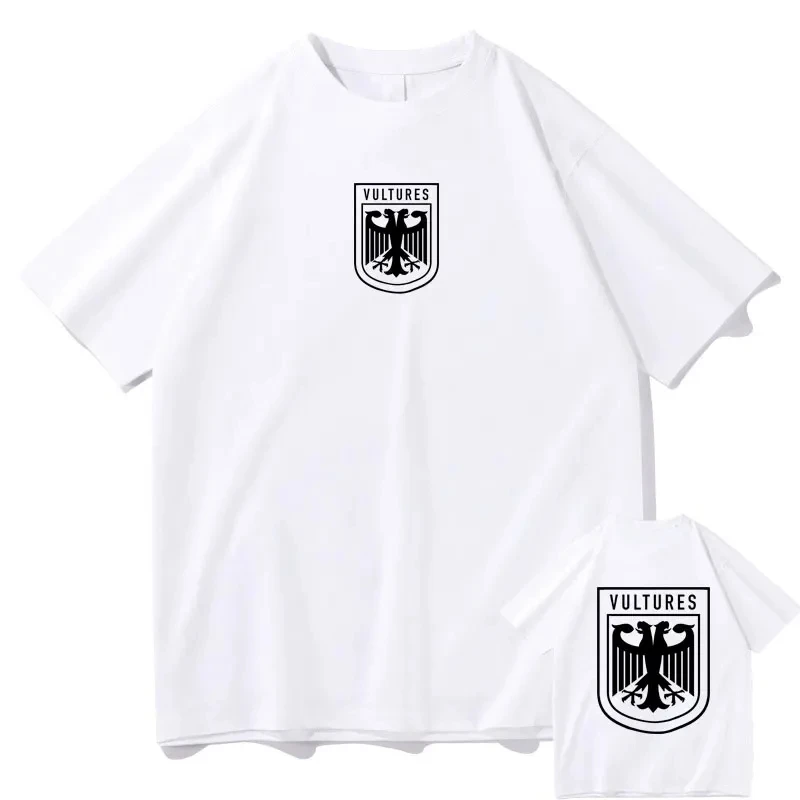 مغني الراب كاني ويست Vultures جديد ألبوم الموسيقى قميص مطبوع الرجال النساء الهيب هوب قصيرة الأكمام الذكور موضة عادية تي شيرت