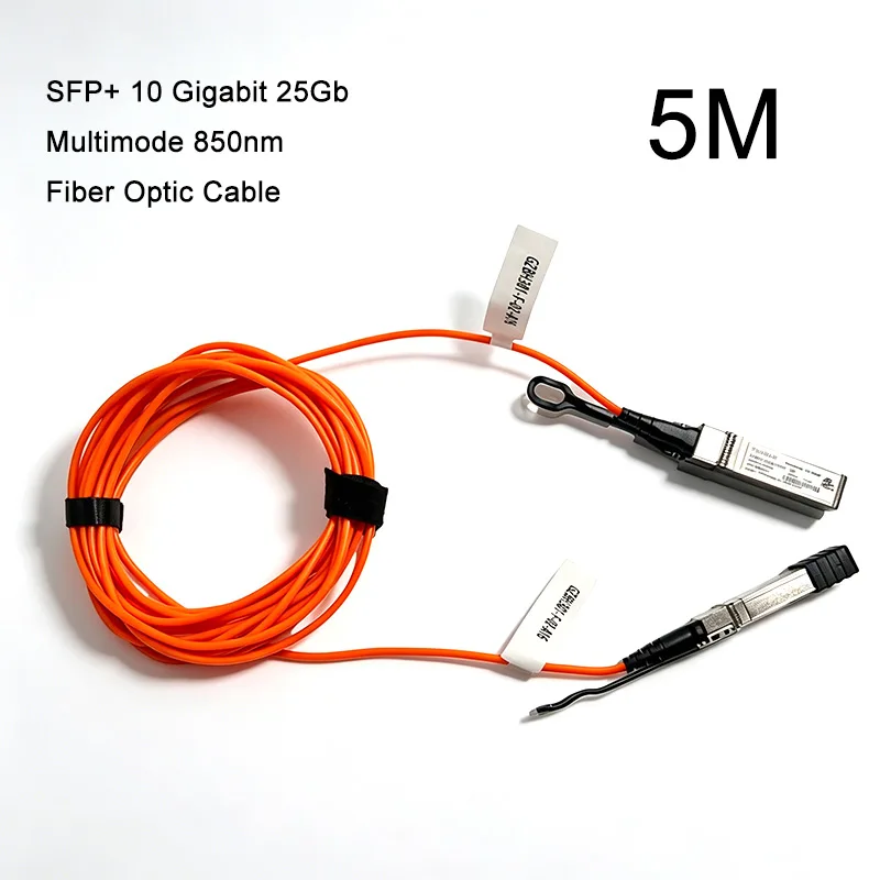 5M 25Gb/10Gb SFP Multimode 850nm Fiber Optic Cable LC SFP+10G-AOC Optical Wire for MikroTik,Ubiquiti...Fiber Optical Switch