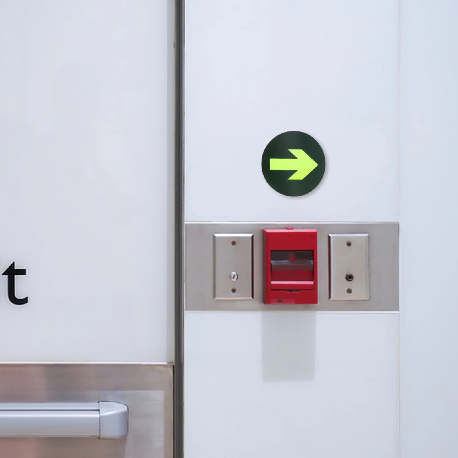 10pcs Night Glow Safety Floor Decal Waterproof Arrow Sticker For Emergency Exit Direction Removable Adhesive Marking For Mall