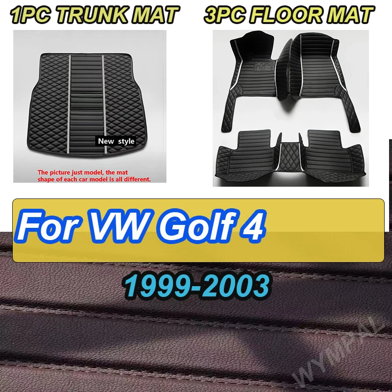 

LUXURY Car Floor Mats For VW Golf 4 1999 2000 2001 2002 2003 Auto Luxury Leather