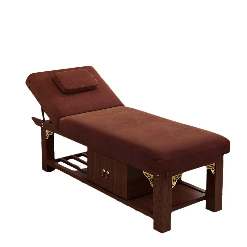 Moxibustion Massage Bed Solid Wood Beauty Salon Massage Bed Ear Care Soft Physiotherapy Bed