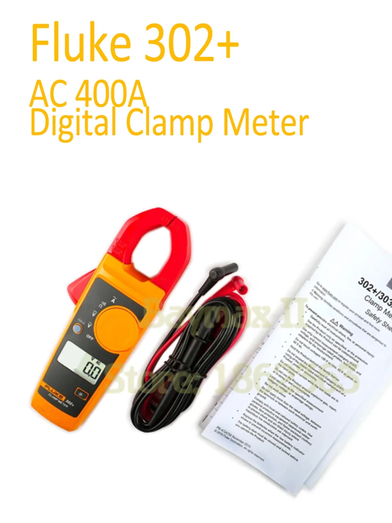 Fluke 302+ AC 400A Digital Clamp Meter AC/DC Voltage Tester with ohm, Continuity Measurement