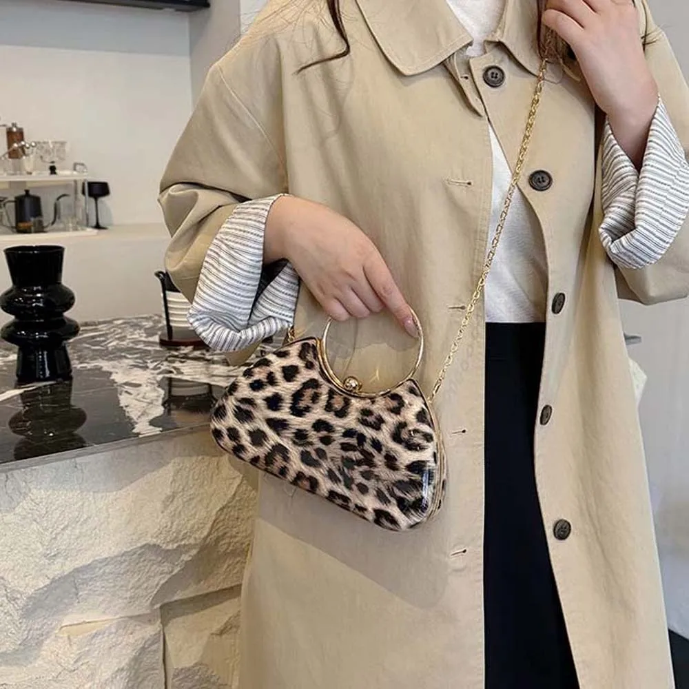 

Универсальная сумка с леопардовым принтом, водонепроницаемая, вместительная, женская, в ретро-стиле, с цепочкой, многофункциональная, ручная сумочка.