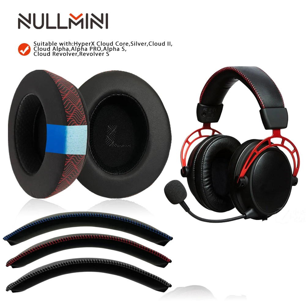 NullMini Replacement Earpads for HyperX Cloud Alpha,1, 2, 3, Silver, Core, Revolver S Headphones Cooling Gel  Ear Cushion