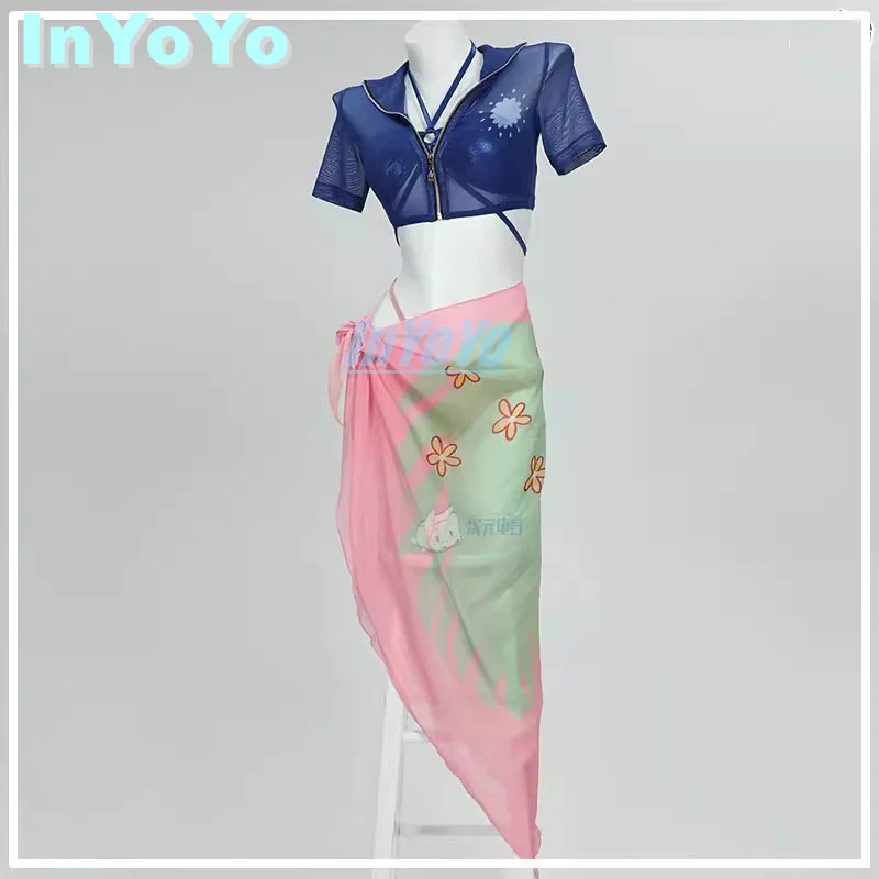 

InYoYo Nico Robin Cosplay Anime One Piece Costume Summer Bikini Swimsuit Swimwear Swimming Game Suit Women Party Dress S-XL New