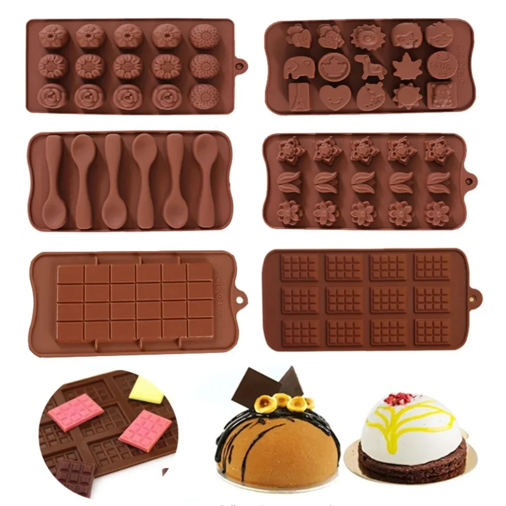 

1PC DIY Chocolate Molds Bakeware Cake Molds Food Grade Silicone Chocolate Bar Molds Waffle Pudding Baking Tools Cake Decoration