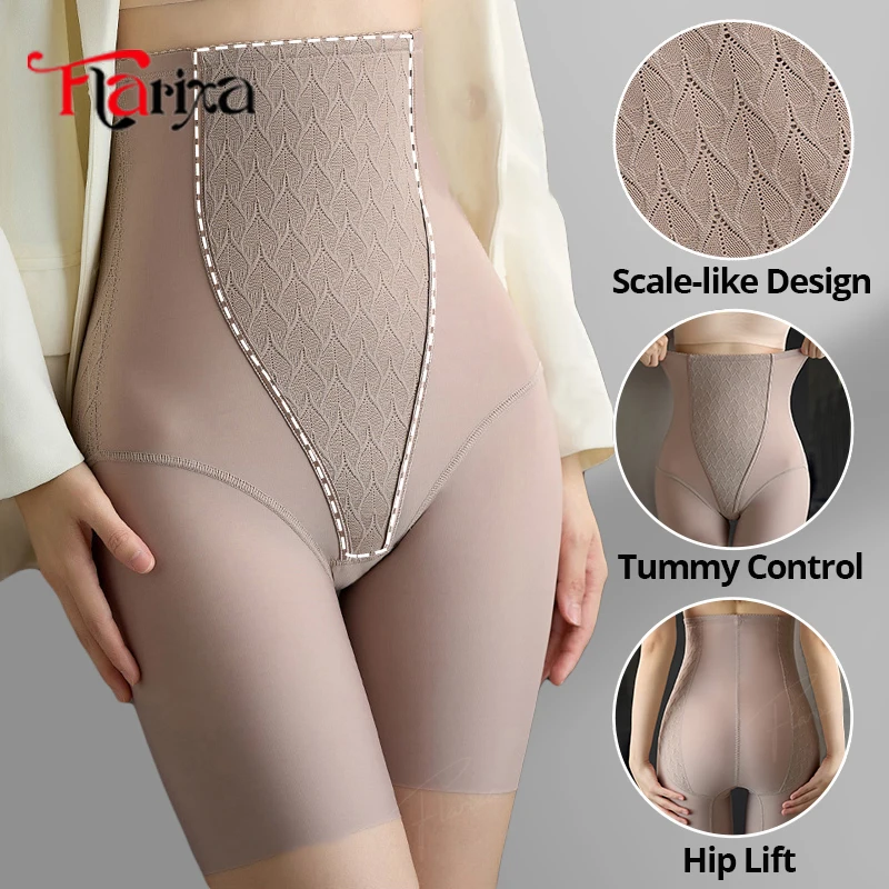 Flarixa Bauch-steuer Form Höschen Frauen Hohe Taille Shapewear Kolben-heber Abnehmen Unterwäsche Sculpt Body Shaper Shorts M-4XL