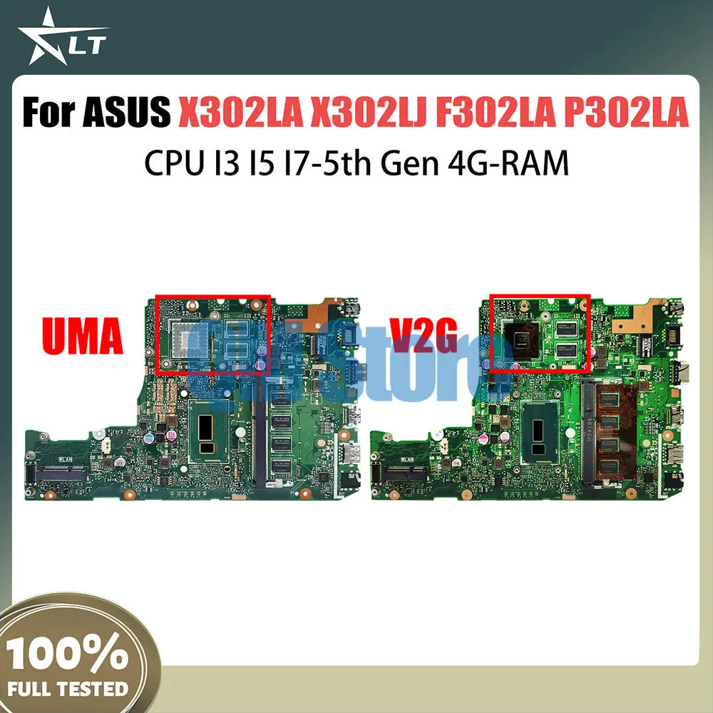 

X302LA Laptop Motherboard For ASUS X302LJ F302LA P302LA F302LJ P302LJ Notebook Mainboard CPU I3 I5 I7 5th Gen 4G RAM