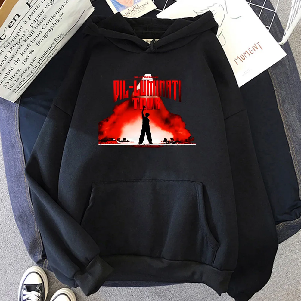 Diljit Dosanjh Dil-Luminati Tour 2024 Hoodies Long Sleeve Men Hooded Pullovers Graphic Clothes India Singer Print Sweatshirts