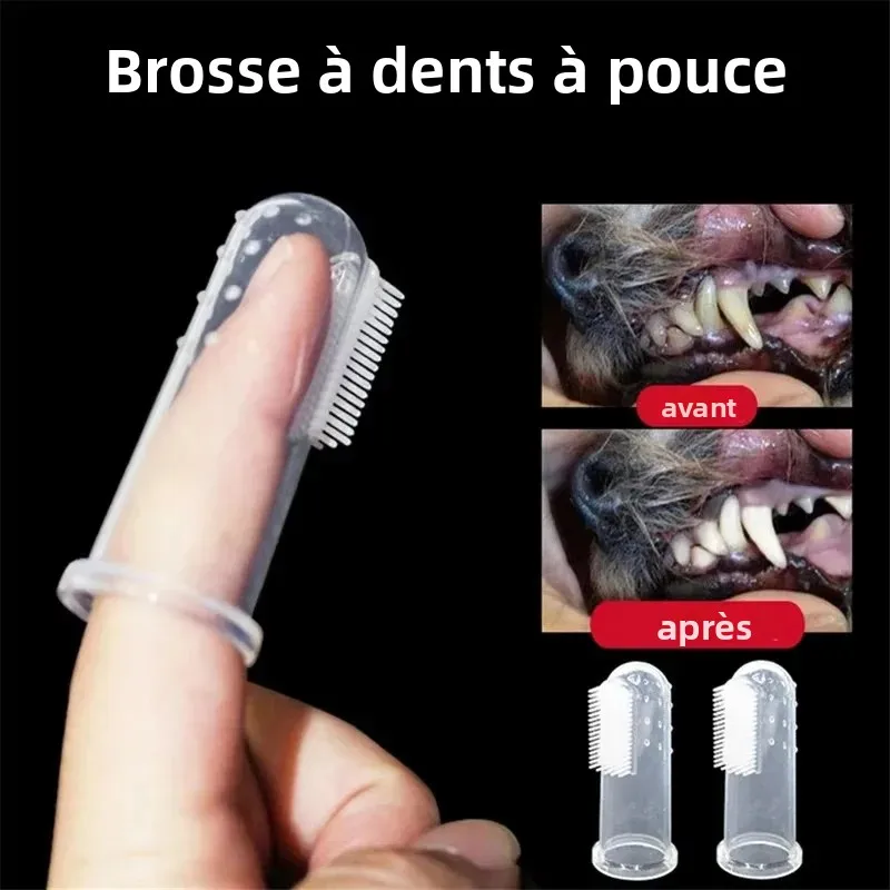 Brosse à dents en Silicone Ultra douce pour chien et chat, élimine la Plaque tartre, chiot, chaton, nettoyage des dents, soins dentaires, hygiène buccale pour animaux de compagnie