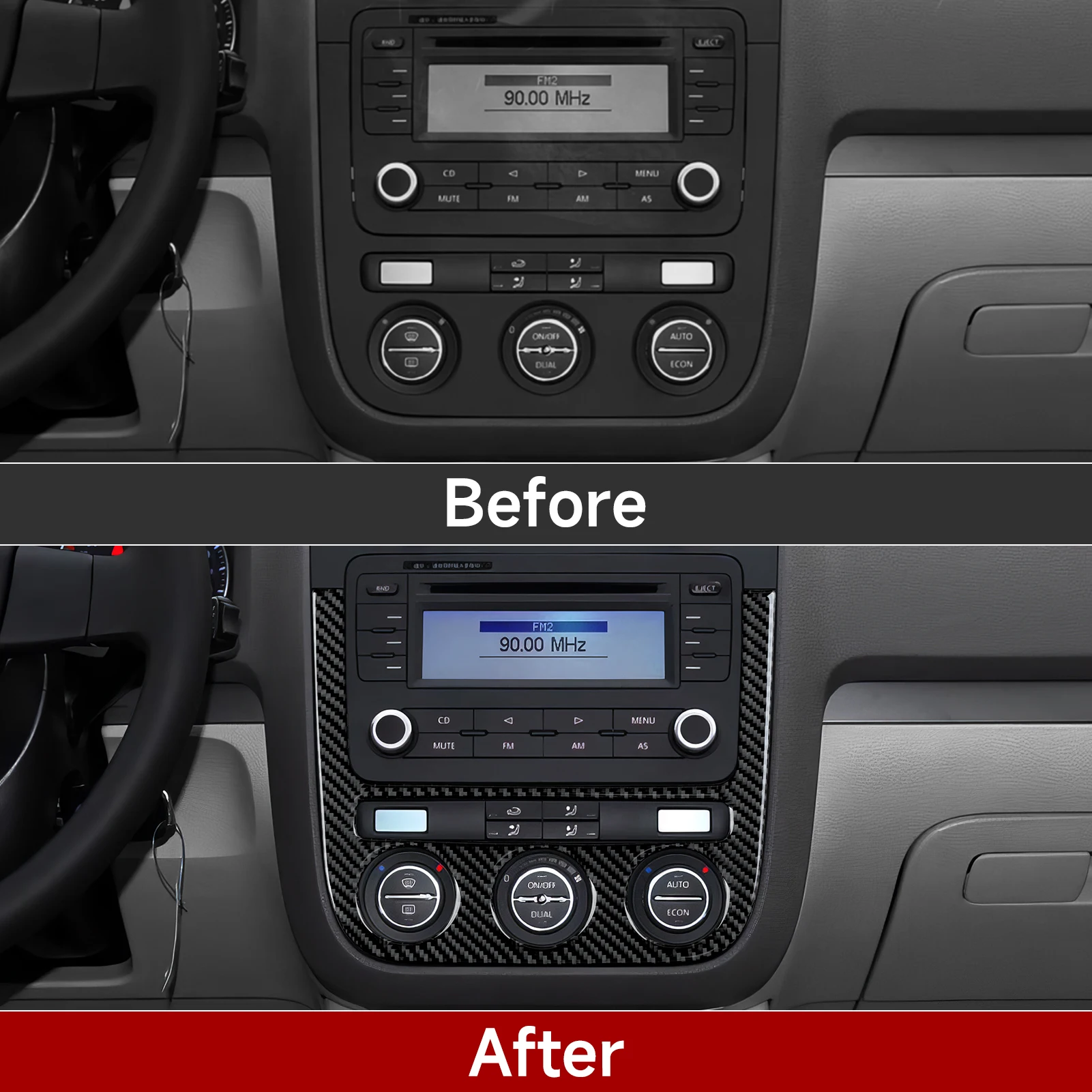 Für VW Jetta V Golf V MK5 R32 GTI Plus Variante, Auto Mittelkonsole Schalthebel Panel, Seite Air Outlet Carbon Faser Trim Aufkleber – Detail 5