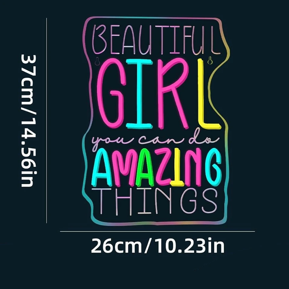 Beautiful Girl You Can Do Amazing Things Neon Sign LED Neon Light for Home Bedroom Party Bar Decor Birthday Gift for For Girl