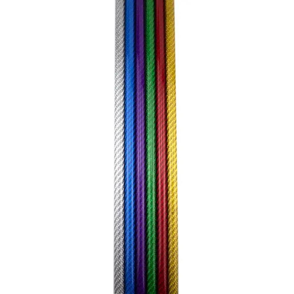 2 pz/lotto colorato 3K fibra di carbonio superficie lucida tubo tondo lunghezza 500mm diametro 6mm a 30mm per modello RC fai da te