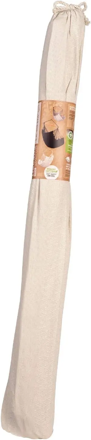 LASIESTA Large Habana Cotton Hammock Chair & Casa Mount w/Suspension Kit - Indoor/Outdoor Swing