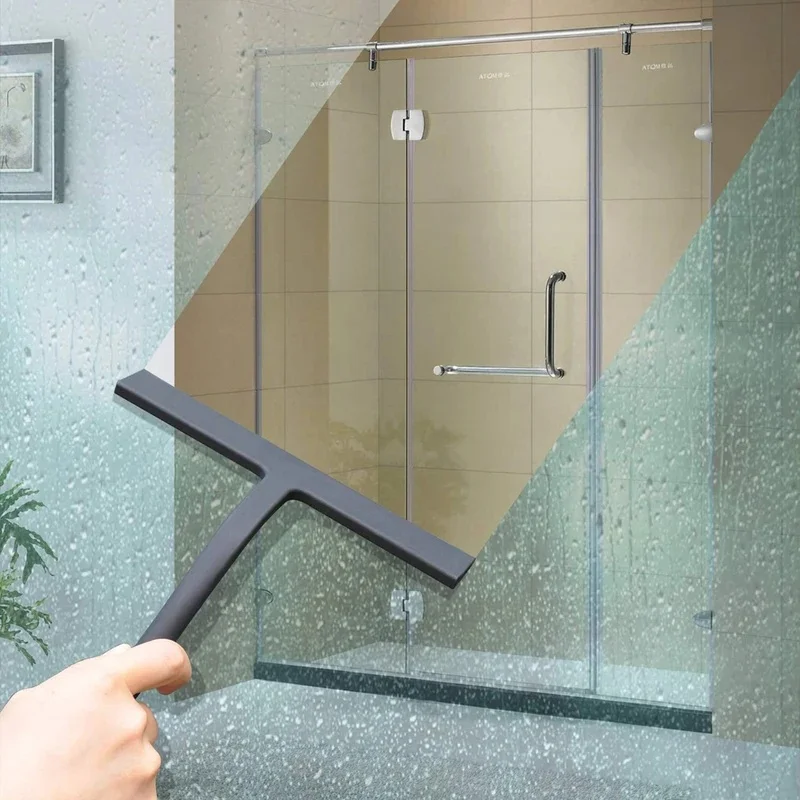 Matte Black Silicone Squeegee Streak Free Cleaning Shower Squeegee for Glass Bathroom Shower Doors Mirrors Tiles Car Windows - view 3