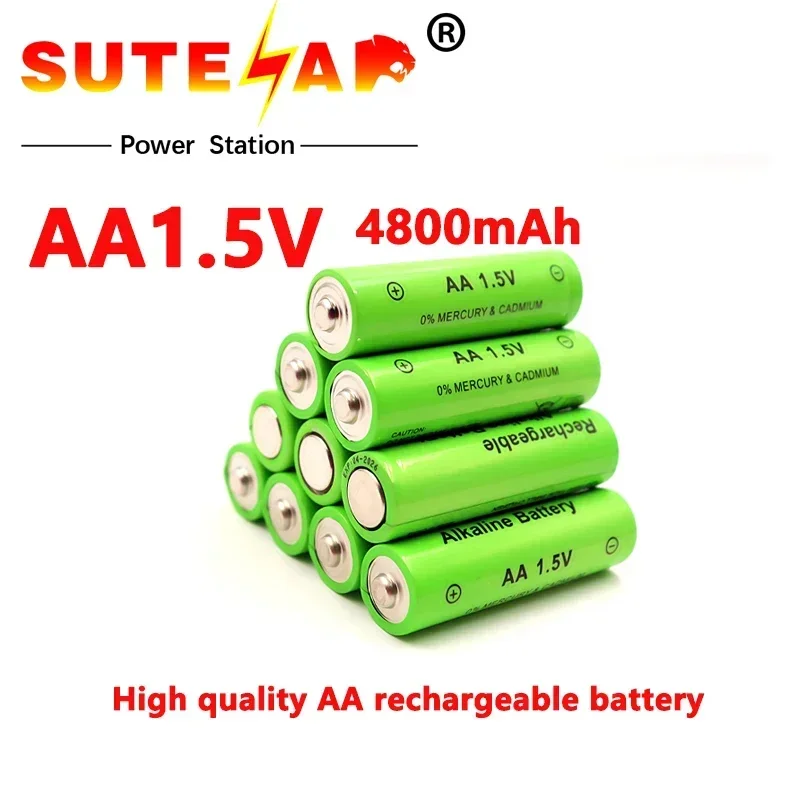 

1.5V AA battery 4800mAh Rechargeable battery NI-MH 1.5 V AA battery for Clocks mice computers toys so on+free shipping