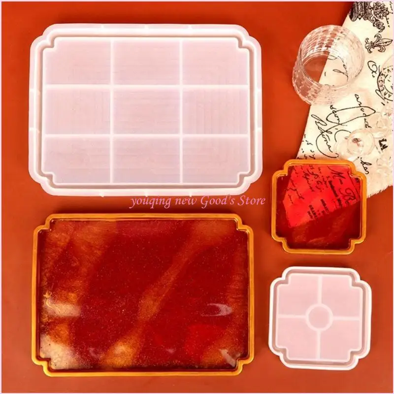 

57QA Silicone Chinese Plate Mold Jewelry Tray Epoxy Mold Casting Resin Molds