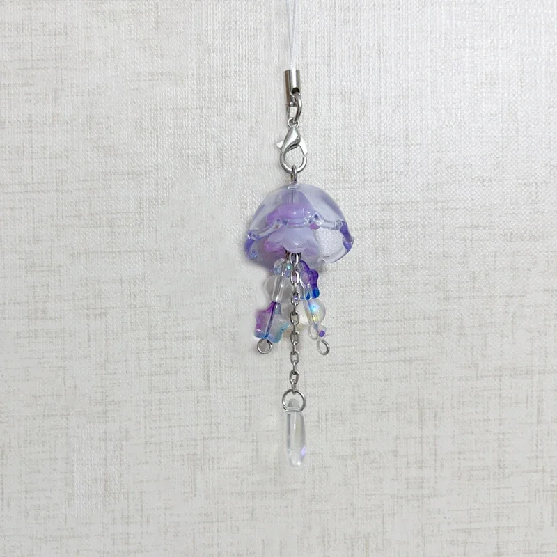 Handmade Jellyfish Mobile Phone Charm Keychain