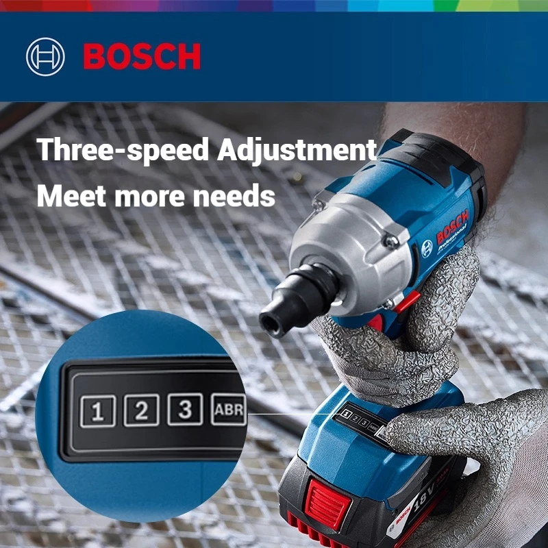 Аккумуляторный бесщеточный ударный гайковерт Bosch GDS18V-350 с высоким крутящим моментом, 18В, литий-ионный, для строит