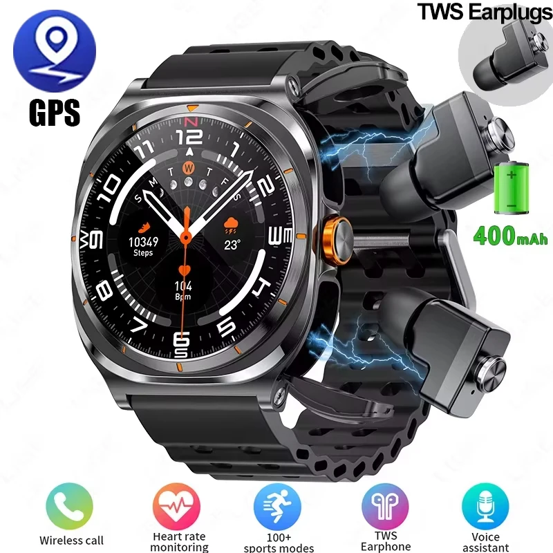 

2025 Popular Wireless 1.53 "HD Smart Watch Men GPS Bluetooth Call Health Monitor Smart watch Sports Music For Android IOS New