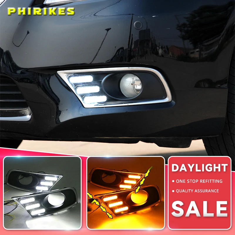 

2Pcs DRL For Toyota Camry 2009 2010 2011 Daytime Running Lights fog lamp cover Daylight Turn yellow