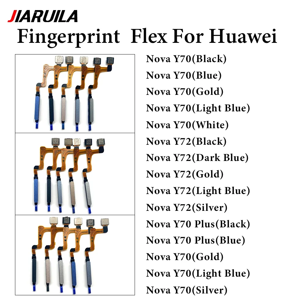 Fingerprint Sensor Home Return Key Menu Button Flex Ribbon Cable For Huaweil Nova Y70 Nova Y72 Nova Y70 Plus