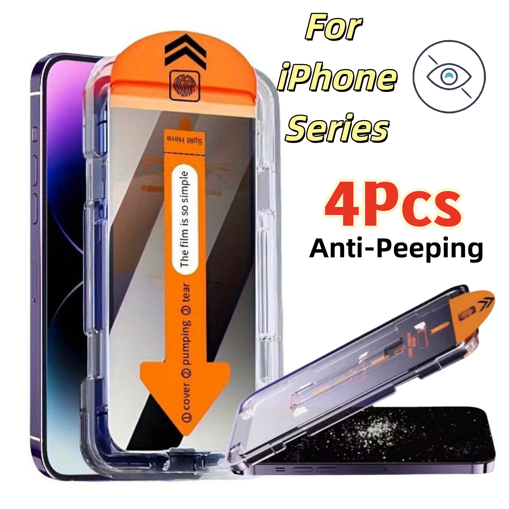 

4-Pack Anti-Spy Tempered Glass Screen Protector for iPhone Series