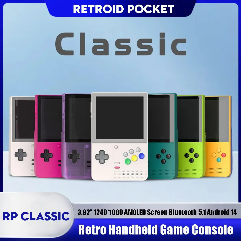 for Retroid Pocket Classic Retro Handheld Game Console 3.92'' 1240*1080 AMOLED Bluetooth 5.1 Android 14 Portable Game Player