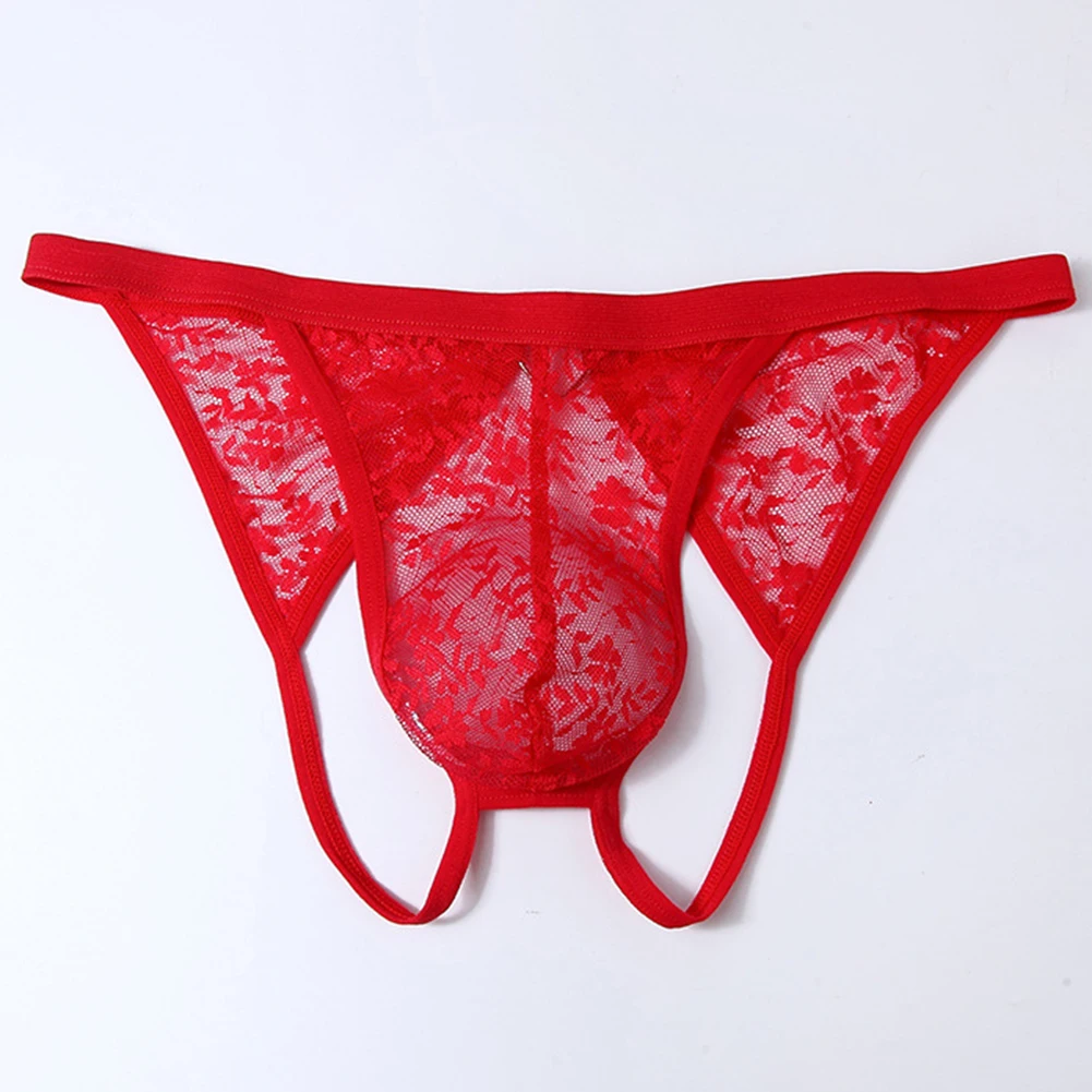 

Mens Lace Briefs Ultra-Thin Lingerie Erotic Japanese Thongs See Through Underwear Open Butt Underpants Hollow Out Men's Panties