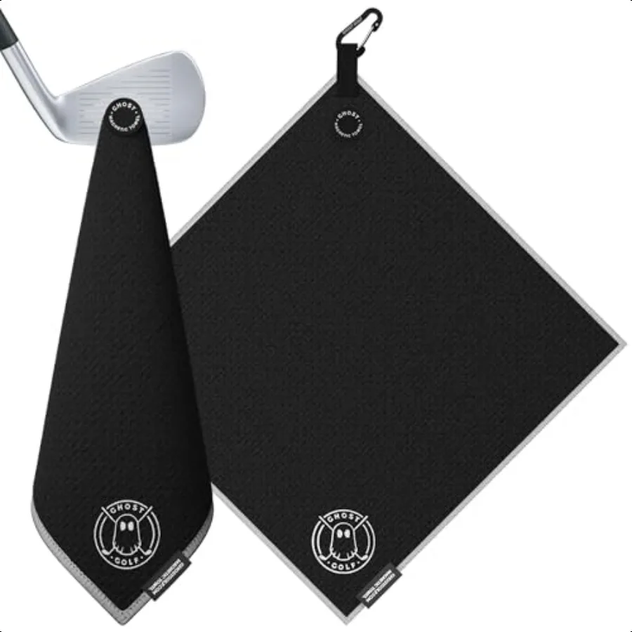 

Ghost Golf Magnetic Towel Greenside Premium UltraAbsorbent Golf Towel with Magnet for Golf Carts or Clubs 18 x 18 Golfing Gear
