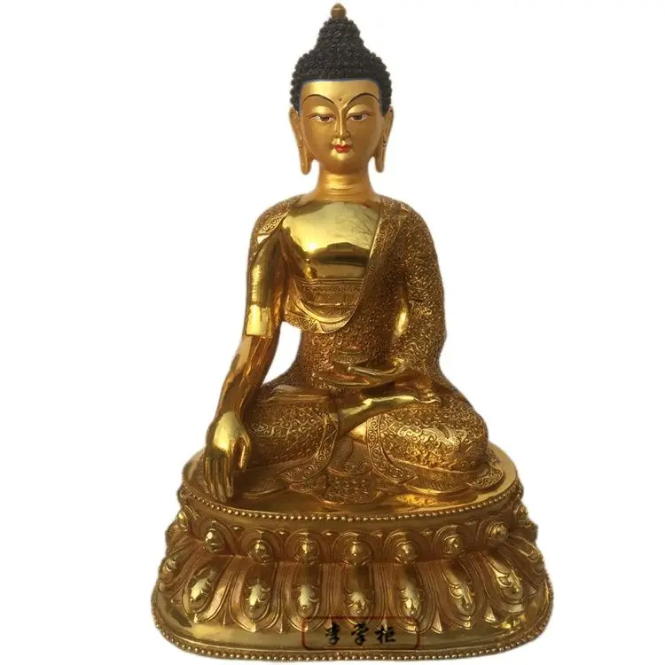 

Pure Copper Tibetan Secret Sect Nepalese Shakyamuni Buddha Statue Full Gilded Sun Tathagata Ornament Figures 65/45/33CM