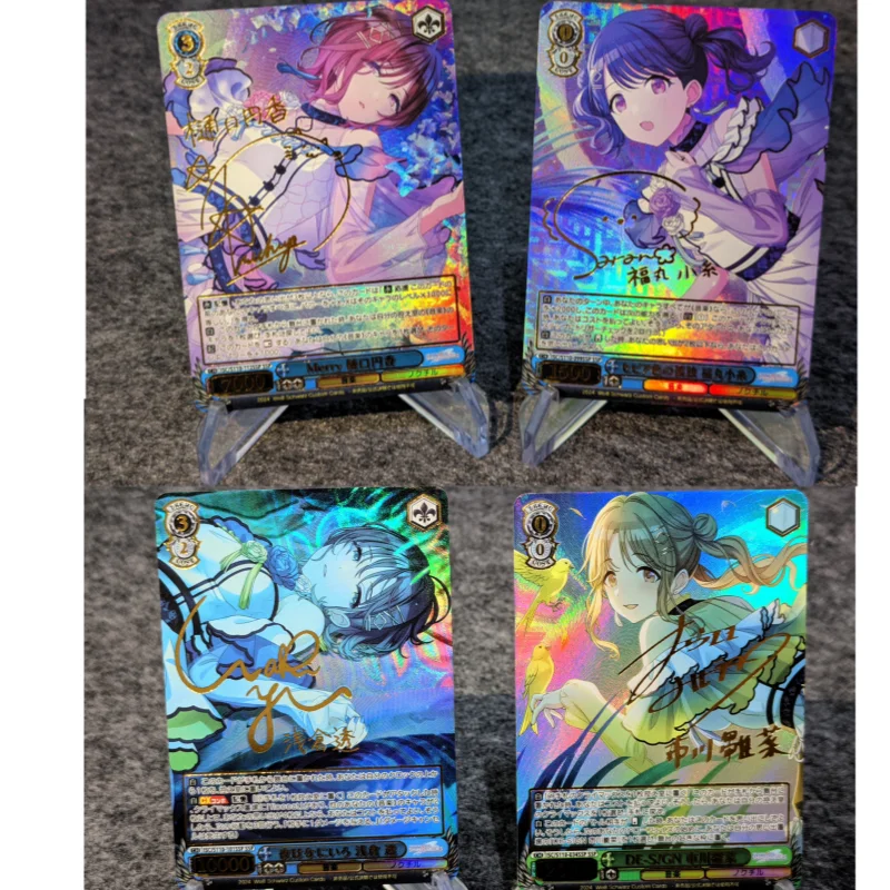 4Pcs/Set WS Cards ACG Girl THE IDOLM@STER Asakura Toru Higuchi Madoka Golden Sign Anime Game DIY Collection Color Flash Card Toy