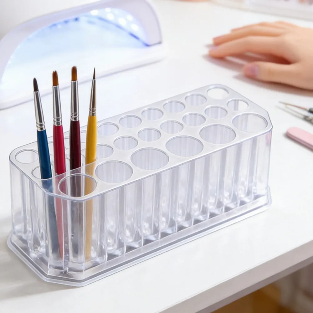 

Органайзер для кистей и ручек из прозрачного акрила на 26 слотов, подставка для кистей для макияжа, подводки, помады, холдер для кистей для нейл-арта, демонстрационный стенд-витрина