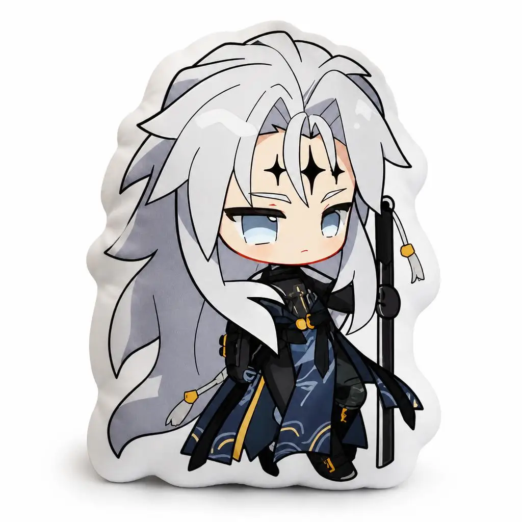 Wuthering Waves Geshu Lin Chibi Anime RPG Plush Pillow Cushion Irregular Stuffed Throw Pillow Home Decor Gift Sofa Bed