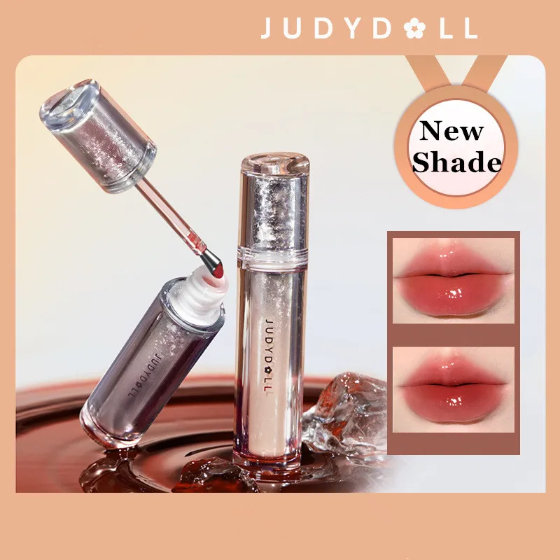 Judydoll Lip Glaze Lipstick Ice Iron Head Moisturizing Liquid Lip Tint Mirror Gloss Lip Gel