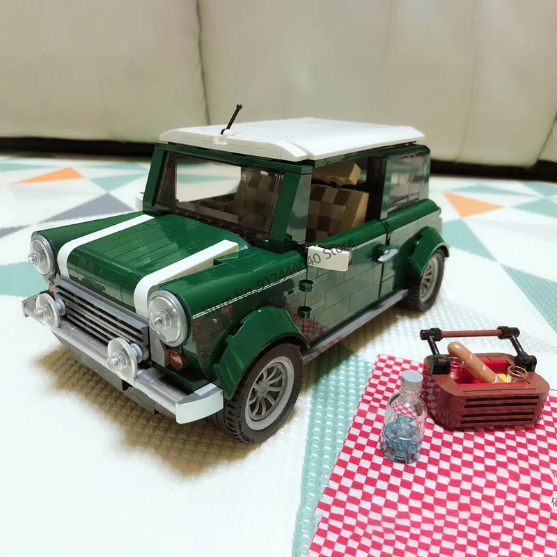 NEW Classic Compatible 10242 Technical MINI Retro Vintage Car Building Blocks Cooper MK VII Model Sets Bricks Kids Toys Gifts