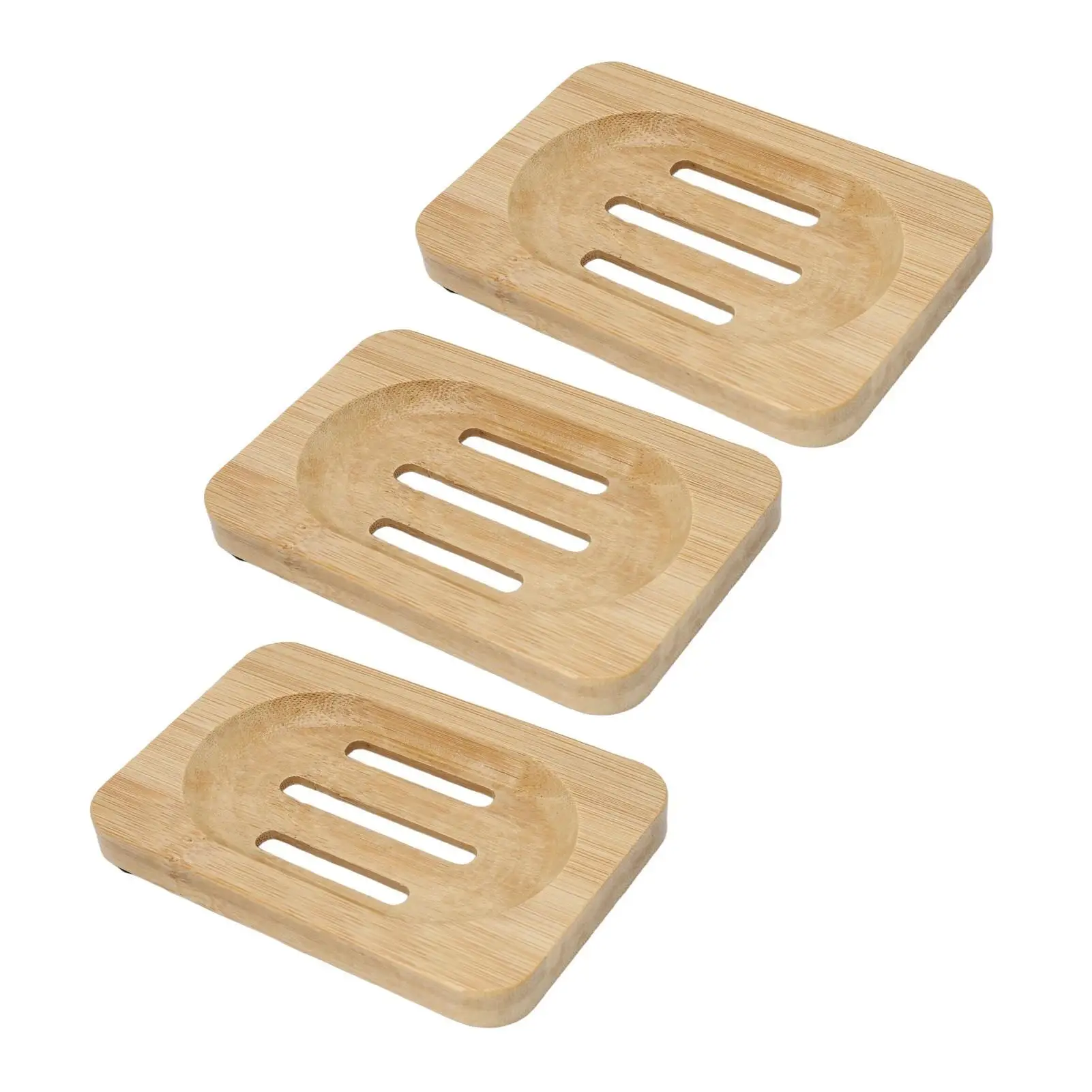 Bamboo Soap Holder Stylish Slip Resistant Decorative Draining Soap Dish for hotel