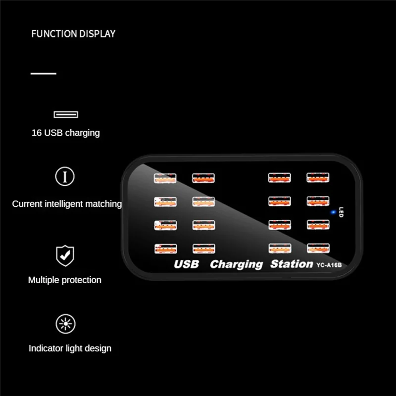 

0Z-16 Порт USB Зарядная станция Зарядная станция USB Для автомобильных наушников Несколько устройств Ноутбуки Смартфоны