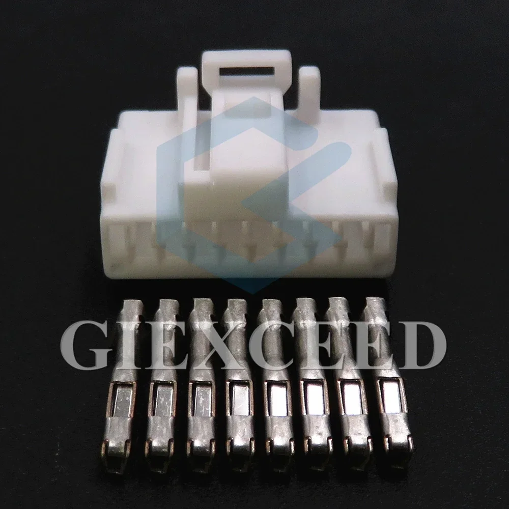 2 Sets 8 Pin Car Wiring Connector 1.2 Series White Automobile Unsealed Socket AC Assembly Auto Modification Plug Accessories