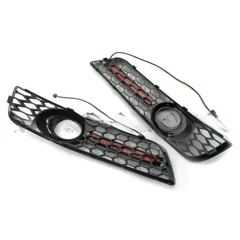 Zza For Audi A3 8P 8P0807681F 8P0807682E 2009-2013 그릴 DRL LED 주간 주행 등 안개등 허니컴 프레임 키트