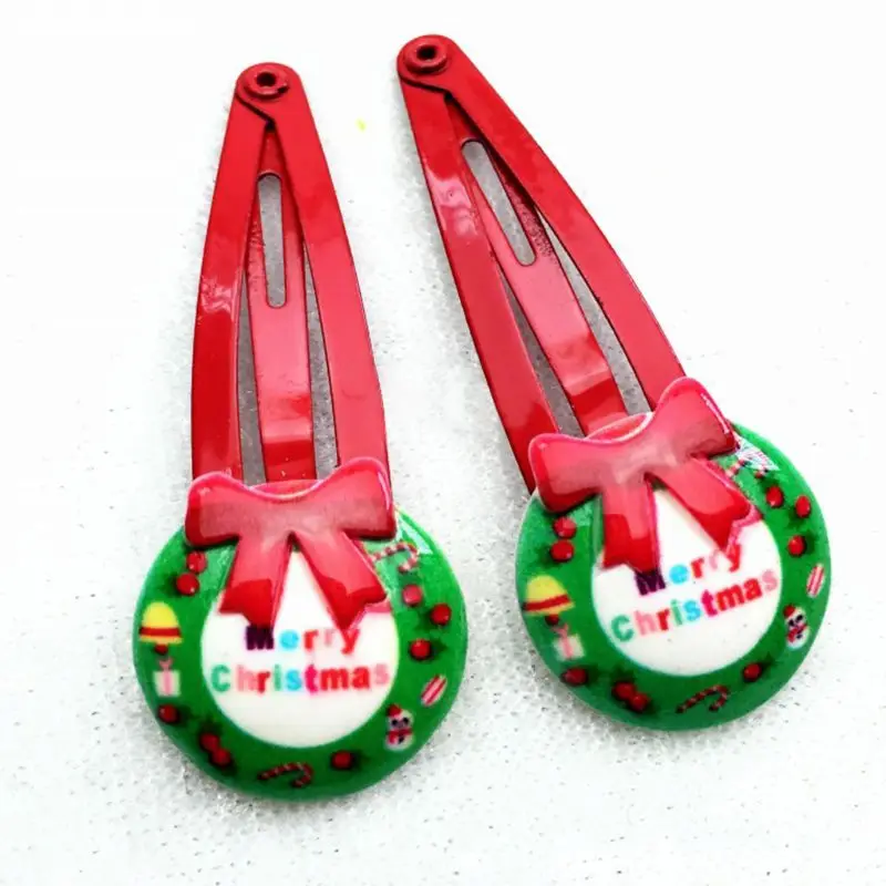 Women Girls Cartoon Christmas Hairpins Snowman Hair Clips Santa Metal Barrettes Randomly Dropshipping