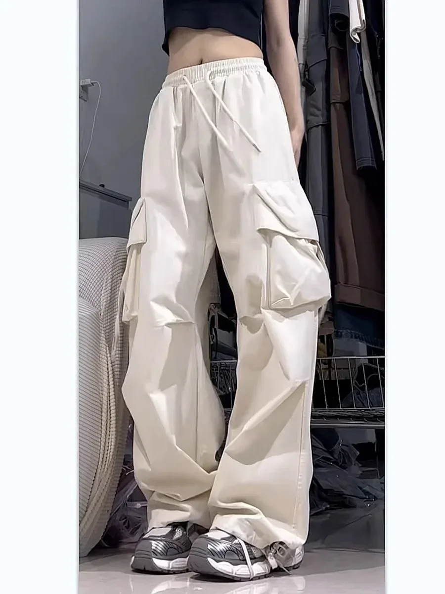 Neue Sommerhose für Teenager-Mädchen, locker geschnitten, mit hohem Bund und weitem Bein, für Studentinnen, gerade geschnittene Hose, sportliche, bodenlange Freizeithose für Damen. – Detail 20