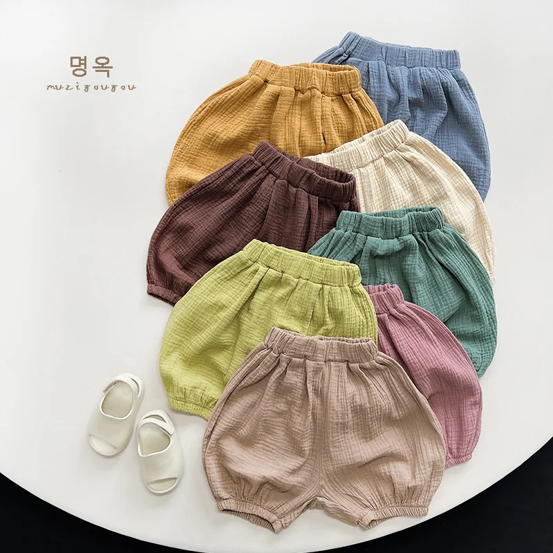 

HZMY-Cool in Early Summer~Children's Cotton Sand Lantern Shorts Mori Style Loose Wide-Leg Pants Trendy Children's Clothing for B