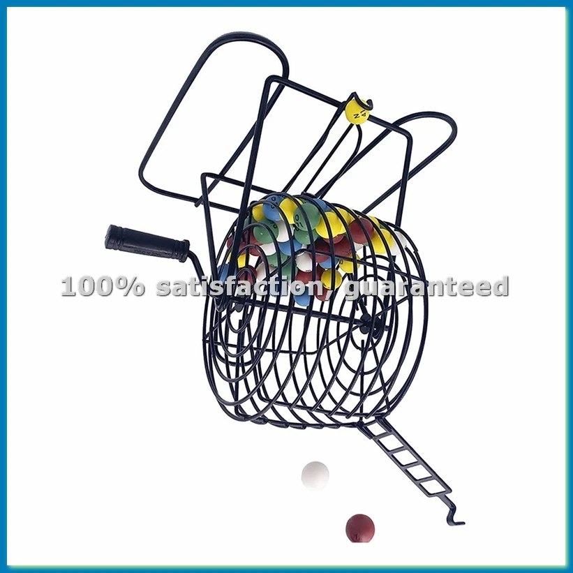 

Deluxe Bingo Game Set with 6 Inch Bingo Cage, Bingo Master Board,75 Colored Balls , 50 Bingo Cards, and 300 Bingo Chips-ABFT