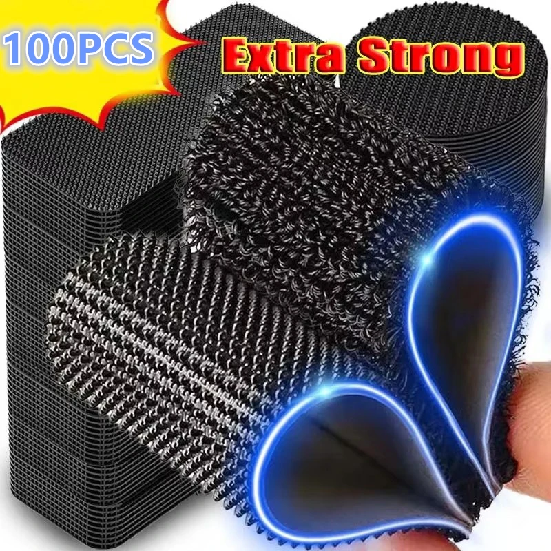 100Pcs Super Strong Double-sided Tape Car Floor Mats Self-adhesive Hook Fasteners Self-adhesive Carpet Fasteners DIY Attaches